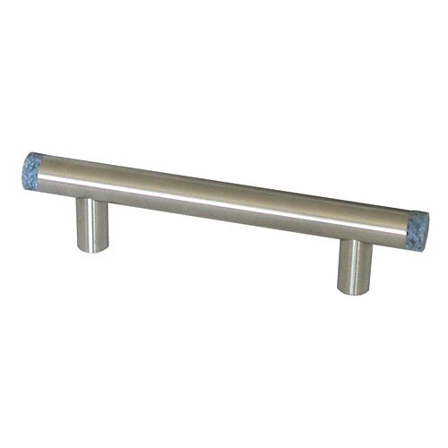 Stangengriff Edelstahl/Marlan blau dm 14mm M4 LA 128mm 54060128