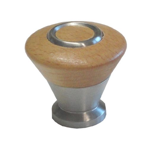 Knopf Edelstahl/Buche gedämpft lackiert M4 dm 33mm mit Ring 5435053